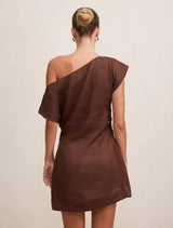 Danielle Asym Linen Mini Dress Forever New