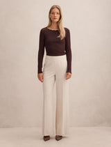 Rebecca Scallop Long Sleeve Top Forever New
