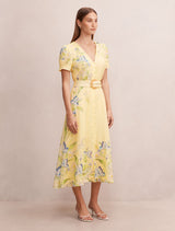 Calissa V-Neck Short Sleeve Midi Dress