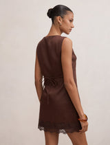 Zali Lace Trim Linen Mini Dress Forever New