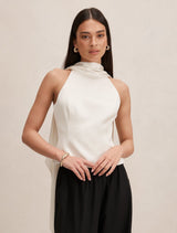 Millie High Neck Cape Top