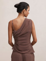 Morgan Petite Draped Shoulder Top Forever New