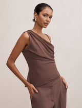 Morgan Petite Draped Shoulder Top Forever New
