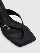 Belinda 2 Buckle Detail Thong Heeled Sandal Forever New