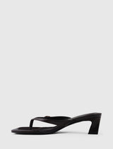 Belinda 2 Buckle Detail Thong Heeled Sandal Forever New