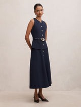 Amelia Petite Layered A-Line Midi Dress Forever New