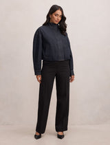 Lola Funnel Neck Denim Jacket Forever New