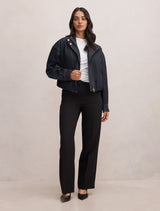 Lola Funnel Neck Denim Jacket Forever New