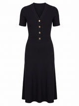 Niki V-Neck Stitch Knit Dress Forever New