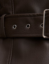 Brooklyn Pu Belted Biker Jacket