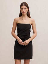 Rumi Draped Mini Dress Black Forever New