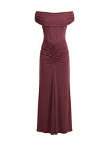 Ania Petite Ruched Bardot Maxi Dress Forever New
