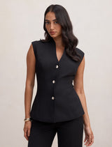 Rosalie Waistcoat Black Forever New