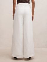 Matilda Petite Linen Blend Wide Leg Pants Forever New