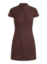 Jessie Asym Button Collar Mini Dress Forever New