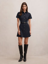 Gigi Pleated Button Down Mini Dress Forever New