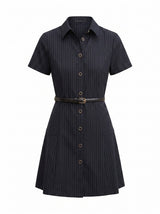 Gigi Pleated Button Down Mini Dress Forever New