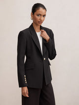 Trixie Petite Gold Button Blazer Forever New