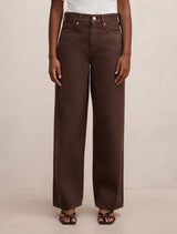 Gia Petite High Rise Wide Leg Jeans Chocolate Forever New