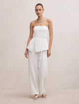 Kehlani Strapless Jumpsuit Porcelain Forever New