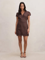 Lexi Lace Trim Linen Mini Dress Forever New