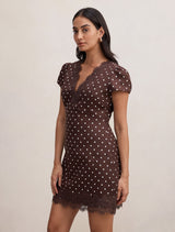 Lexi Lace Trim Linen Mini Dress Forever New