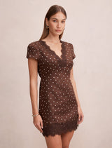 Lexi Lace Trim Linen Mini Dress