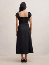 Portia Folded Collar Linen Midi Dress Forever New