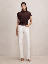 Mattie Mesh Overlay Top Forever New