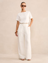 Eva Petite Linen Wide Leg Pants Forever New