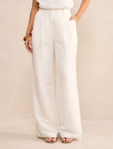 Eva Petite Linen Wide Leg Pants Forever New