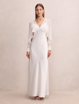 Electra Sleeve Cape Maxi Dress Bridal White Forever New