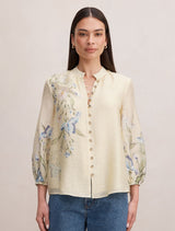 Dolly Placement Print Blouse Light Halifax Floral Forever New
