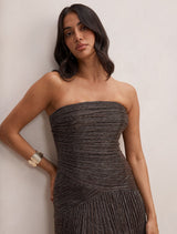 Sofia Strapless Plisse Maxi Dress Forever New