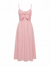 Isabella Tie Front Linen Midi Dress