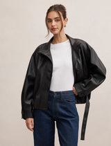 Belle Pu Belted Bomber Jacket Forever New