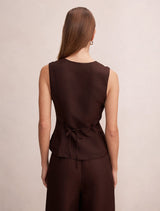 Portia Pleated Linen Top Forever New