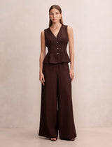 Portia Pleated Linen Top Forever New