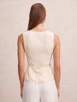 Portia Pleated Linen Top Forever New