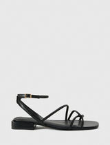 Dominique 2 Diamante Strap Flat Pm Sandal Black Forever New