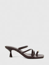 Tracy Stone Trim Toe Post Heel Chocolate Brown Forever New