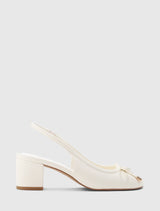 Camryn Block Heel Ballet Shoe Ivory Forever New
