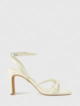 Leighton Pearl Trim Strappy Heel Ivory Forever New