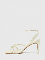 Leighton Pearl Trim Strappy Heel Forever New