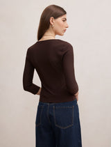 Orla Ruffle 3/4 Sleeve Top Forever New