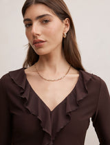 Orla Ruffle 3/4 Sleeve Top Forever New