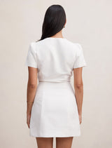 Elinda Button Up Linen Mini Dress Forever New