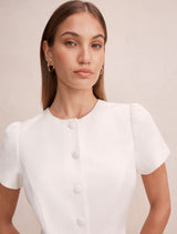 Elinda Button Up Linen Mini Dress
