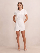 Elinda Button Up Linen Mini Dress