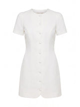 Elinda Button Up Linen Mini Dress Forever New
